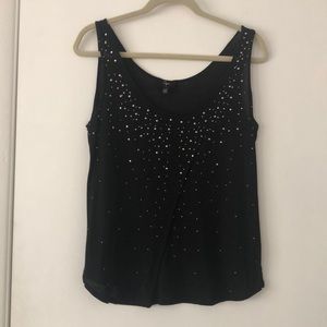 Aqua black sparkle top